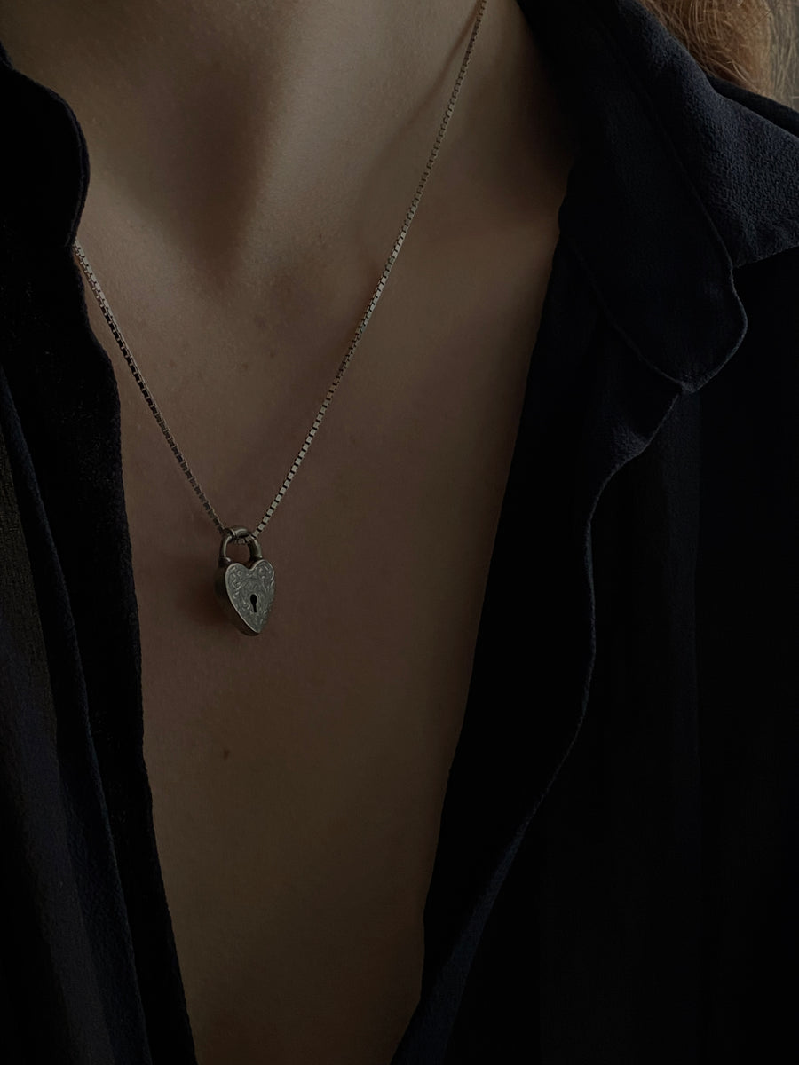 ■VINTAGE HOLLYWOOD■ Porte Love Lock Necklace VH2379NE001B Monica Vinader 18ct Gold-Plated Vermeil Silver Heart Padlock